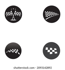 Race flag icon, simple design illustration vector