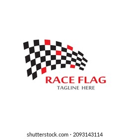 Race flag icon, simple design illustration vector