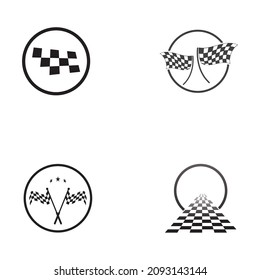 Race flag icon, simple design illustration vector