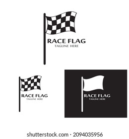 Race flag icon, simple design illustration vector