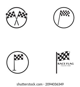 Race flag icon, simple design illustration vector