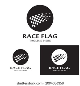 Race flag icon, simple design illustration vector