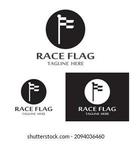 Race flag icon, simple design illustration vector