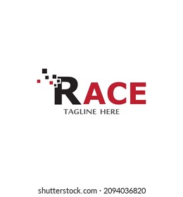 Race-Flag-Symbol, einfache Design-Vektorgrafik
