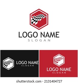 Race flag icon, simple design illustration vector