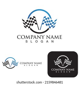 Race flag icon, simple design illustration vector