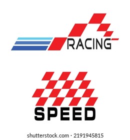 Race flag icon, simple design illustration vector