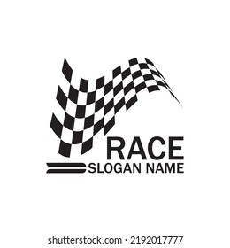 Race flag icon, simple design illustration vector