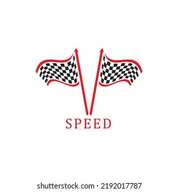 Race flag icon, simple design illustration vector