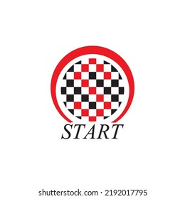 Race flag icon, simple design illustration vector