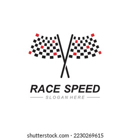Race flag icon, simple design illustration vector