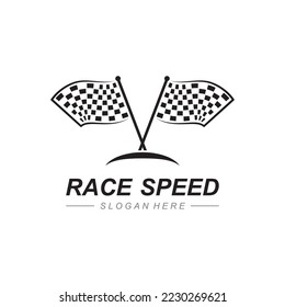 Race flag icon, simple design illustration vector