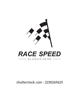 Race flag icon, simple design illustration vector