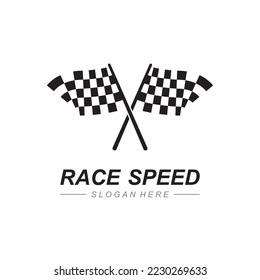 Race flag icon, simple design illustration vector