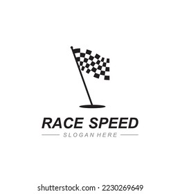 Race flag icon, simple design illustration vector