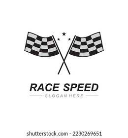 Race flag icon, simple design illustration vector