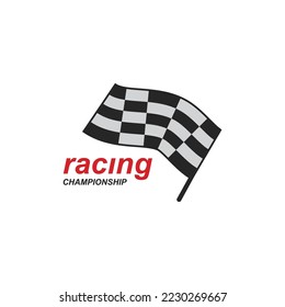 Race flag icon, simple design illustration vector