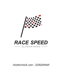 Race-Flag-Symbol, einfache Design-Vektorgrafik