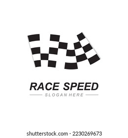 Race flag icon, simple design illustration vector