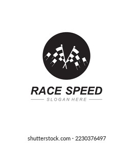 Race flag icon, simple design illustration vector