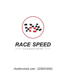 Race-Flag-Symbol, einfache Design-Vektorgrafik