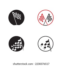 Race flag icon, simple design illustration vector