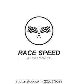 Race flag icon, simple design illustration vector