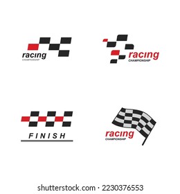 Race flag icon, simple design illustration vector