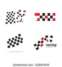 Race flag icon, simple design illustration vector