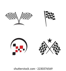 Race flag icon, simple design illustration vector