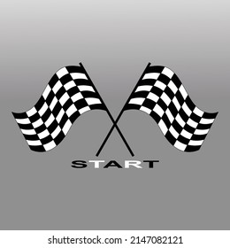 The race flag icon. START  symbol. Flat Vector illustration