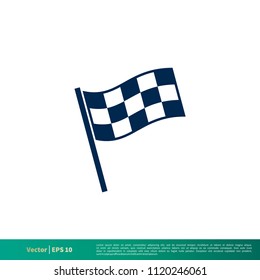 Race Flag Icon Vector Logo Template Illustration Design. Vector EPS 10.