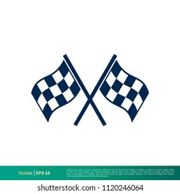 Race Flag Icon Vector Logo Template Illustration Design. Vector EPS 10.