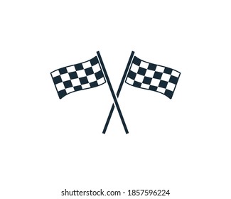 Race Flag Icon Vector Logo Template Illustration Design