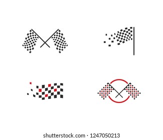 Race flag icon vector template