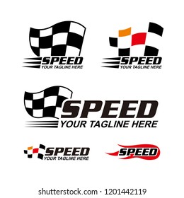 Race Flag Logo Design Template Vector