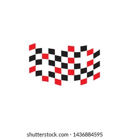 Race flag logo design vector template