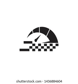 Race flag logo design vector template