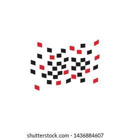 Race flag logo design vector template