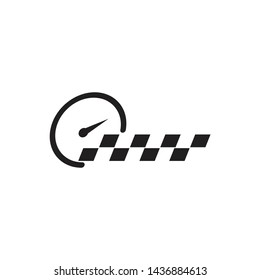 Race flag logo design vector template