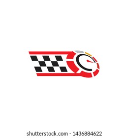 Race flag logo design vector template