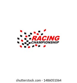 Race flag logo design vector template