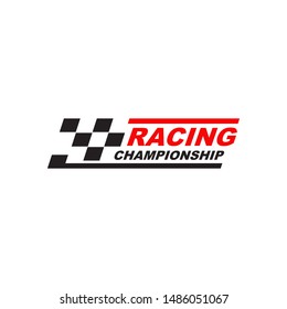 Race flag logo design vector template