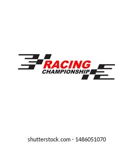 Race flag logo design vector template
