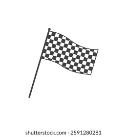 Race flag logo icon flat design template