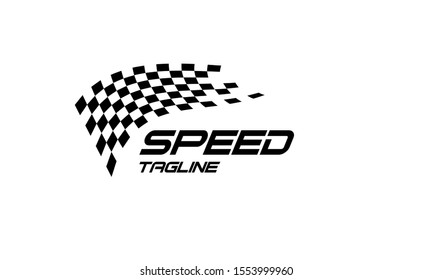 Race flag logo icon, modern simple design illustration vector template
