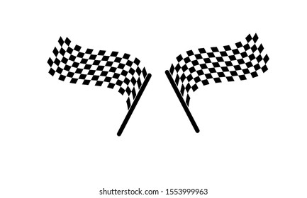 Race flag logo icon, modern simple design illustration vector template
