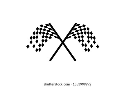 Race flag logo icon, modern simple design illustration vector template
