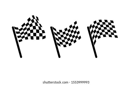 Race flag logo icon, modern simple design illustration vector template
