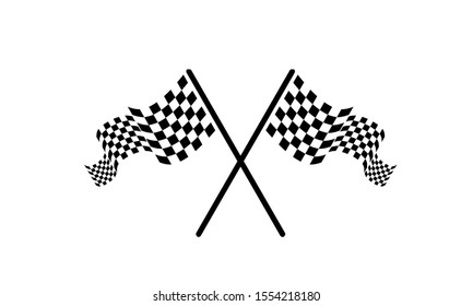 Race flag logo icon, modern simple design illustration vector template	